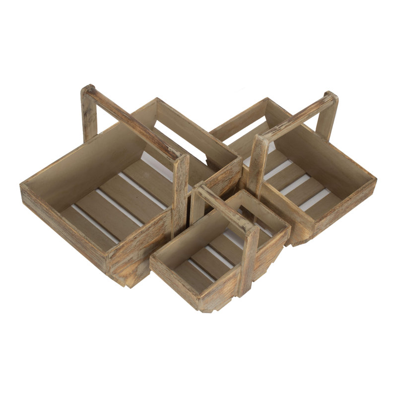 Union Rustic 3 Piece Trug Basket Set