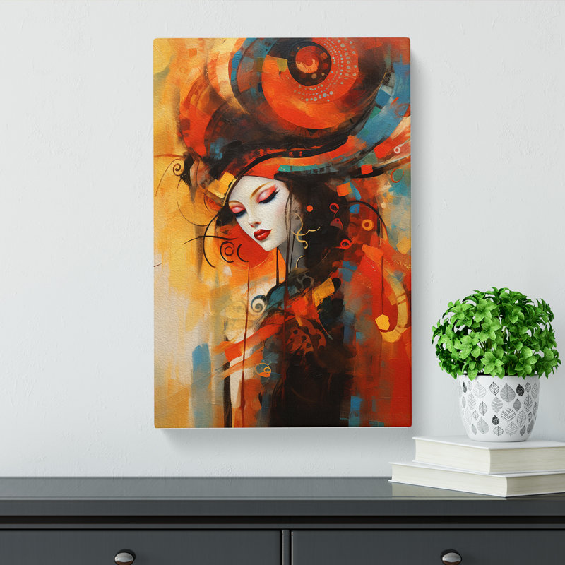 Courtesan Abstract - Wrapped Canvas Print, 60cm H x 40cm W x 3cm D