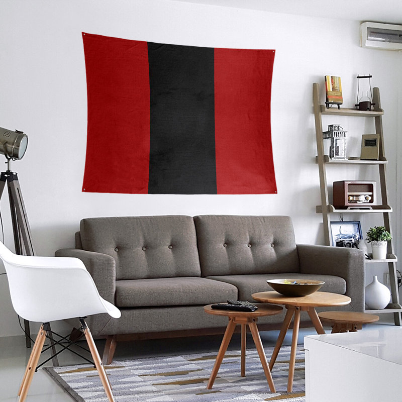 Tapisserie en polyester San Francisco, H 27,5 po x l 37,5 po, Rouge / Noir