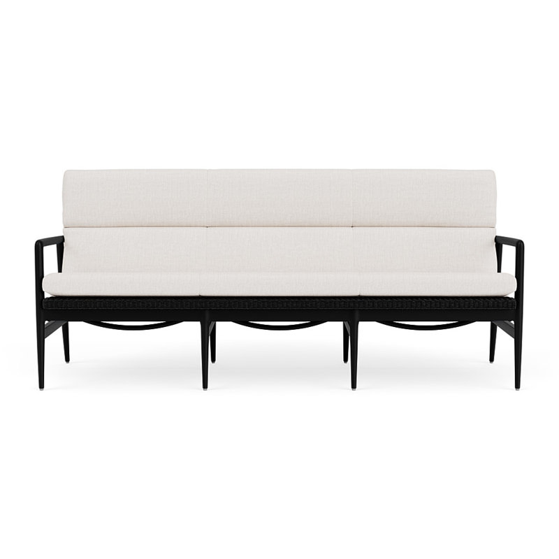 Cascade Outdoor 3 - Seat Patio Sofa, Reflections Snow, Ebony