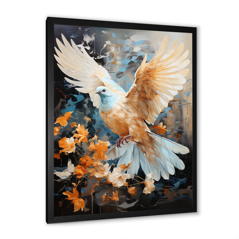 " Tranquil Dove Harmony II ", Black Single Picture Framed, 32" H x 24" W x 1" D