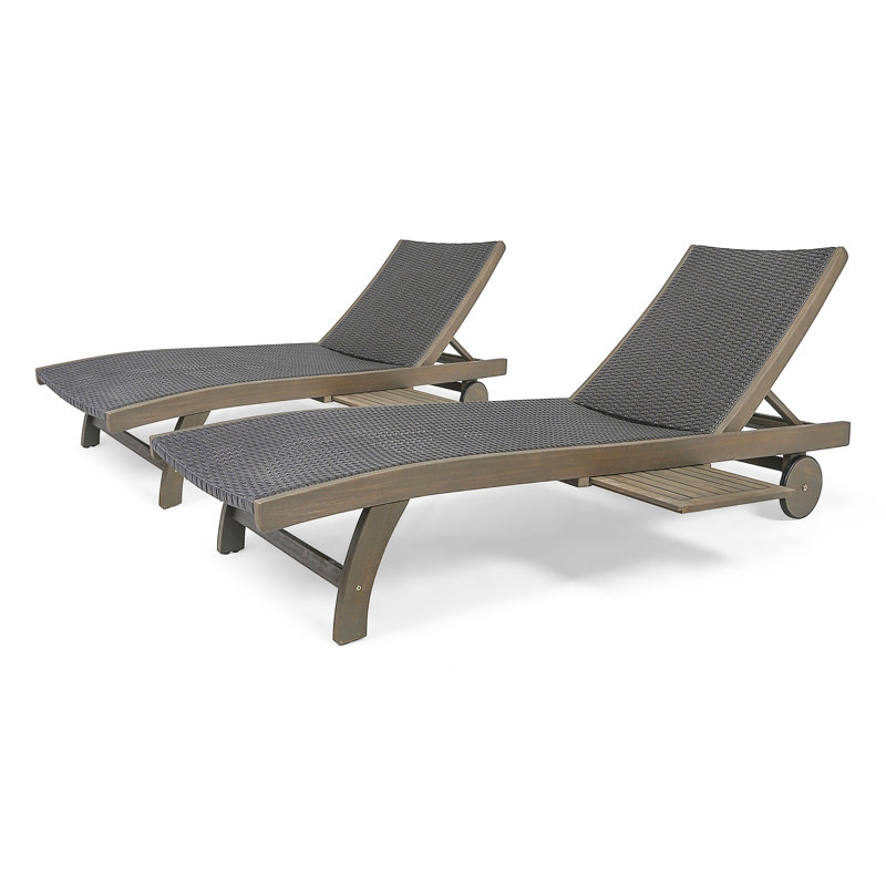 Chaise longue Banzai avec plateau coulissant