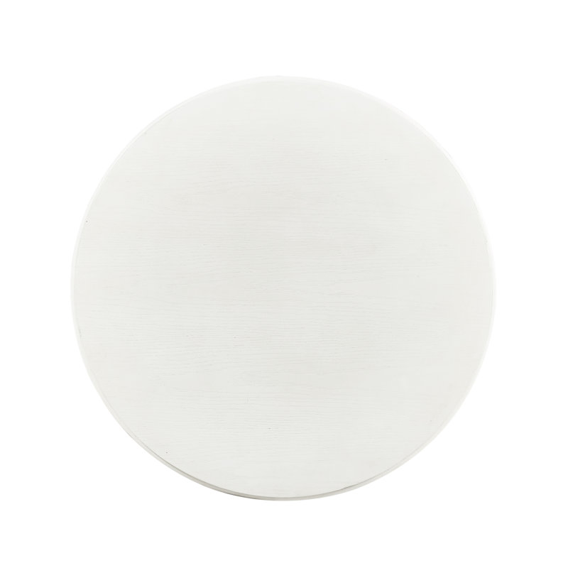 White Solid Wood End Table