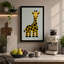 Giraffe Geometric 1 Piece Wrapped Canvas Wall Art-136785035-136785037