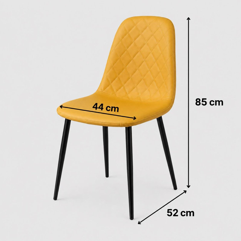 4 - Person Dining Set, Mustard, 75cm H x 117cm W x 77cm D