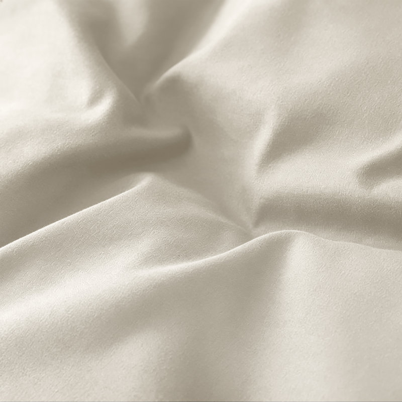 Plain Dyed Microfiber Duvet Cover Set with Pillowcases (3-Piece), Cream, Single Duvet + Additional Piece