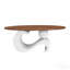 Ensemble de 2 tables basses gigognes - ovales / rondes - blanc