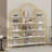 74.8 Inch 5-Tier Office Bookcase With Round Top, X Bar Gold Frame