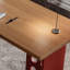 Simple bureau en bois massif et armoire en cuir-82512663