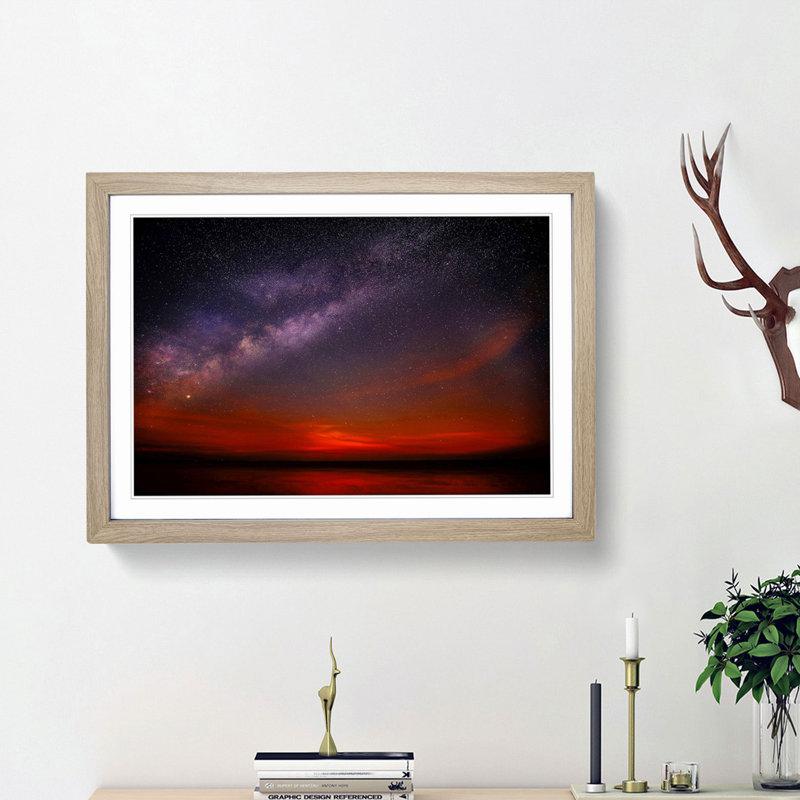 Beauty Of The Milky Way - Single Picture Frame Print, Oak Framed, 33cm H x 45cm W x 2cm D