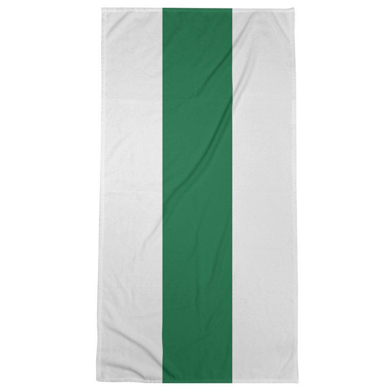 Bath Towel, Off-White/Mint Green