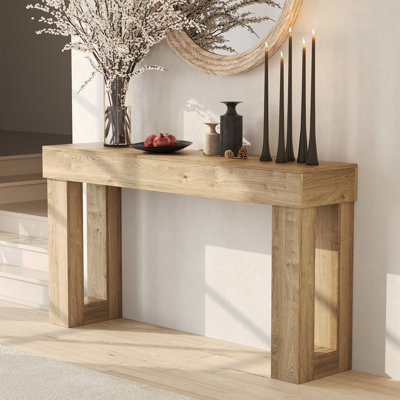 63" Hollow Leg Console Table | Modern Entryway Sofa Table for Living Room, Hallway & Foyer