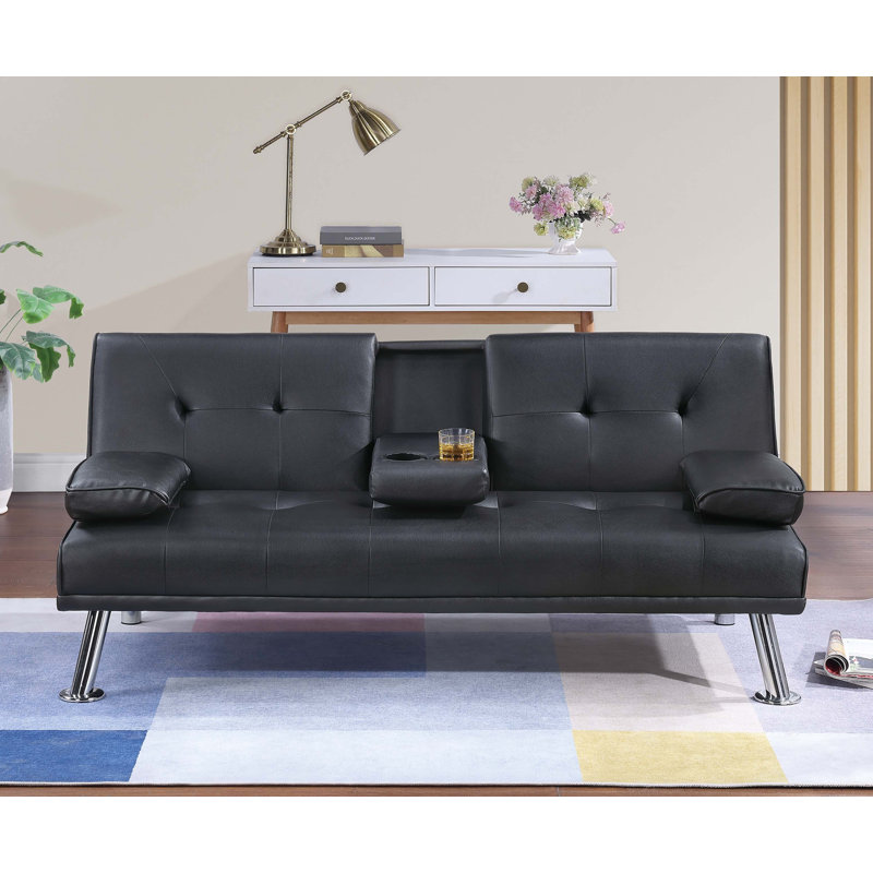 Table pliante ajustable avec porte-gobelets Neston, Noir