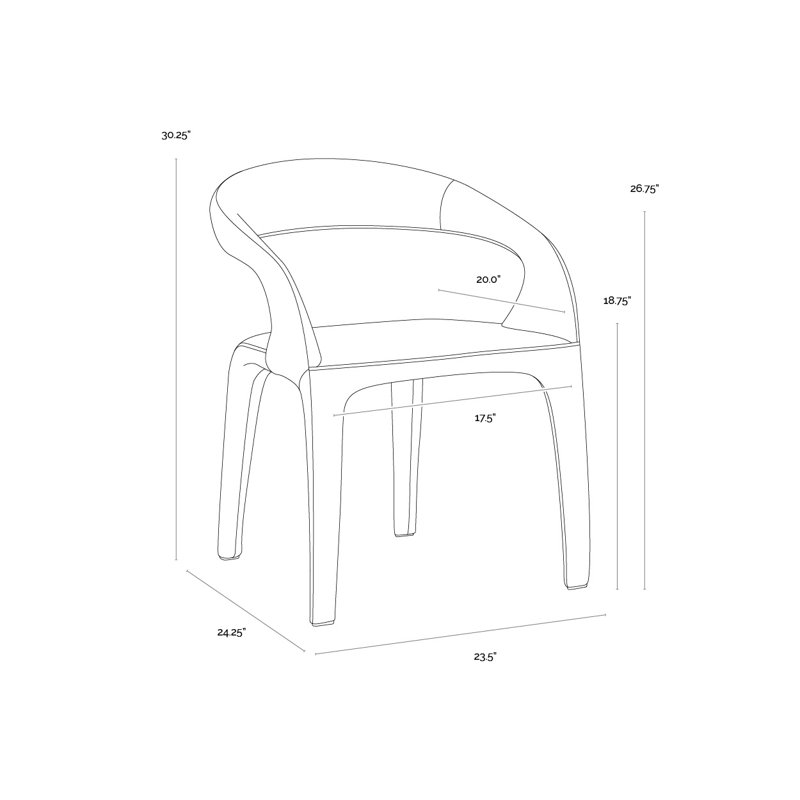 Atika Upholstered Arm Chair, Ivanhoe Pine