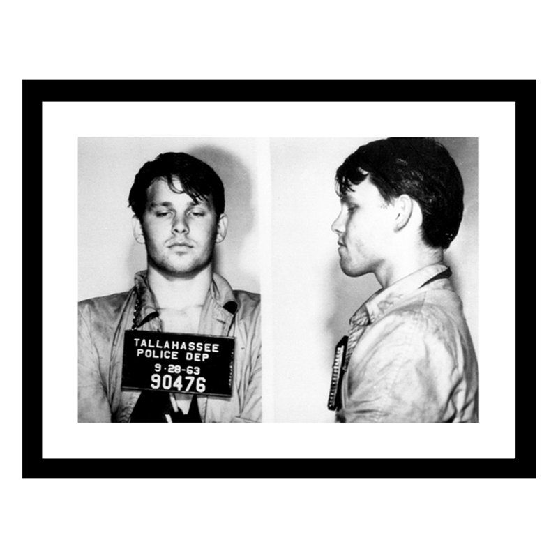 Jim Morrison - Photo de Mugshot - photo encadrée 14 x 18