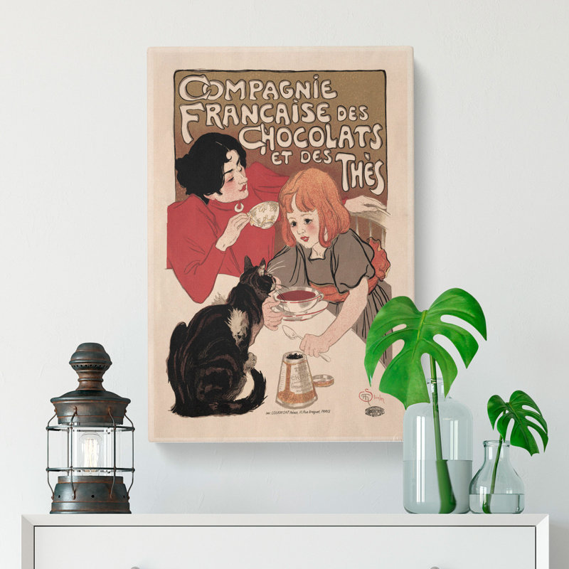 Compagnie Francaise Des Chocolate by Theophile Steinlen - Wrapped Canvas Painting, 60cm H x 40cm W x 3cm D