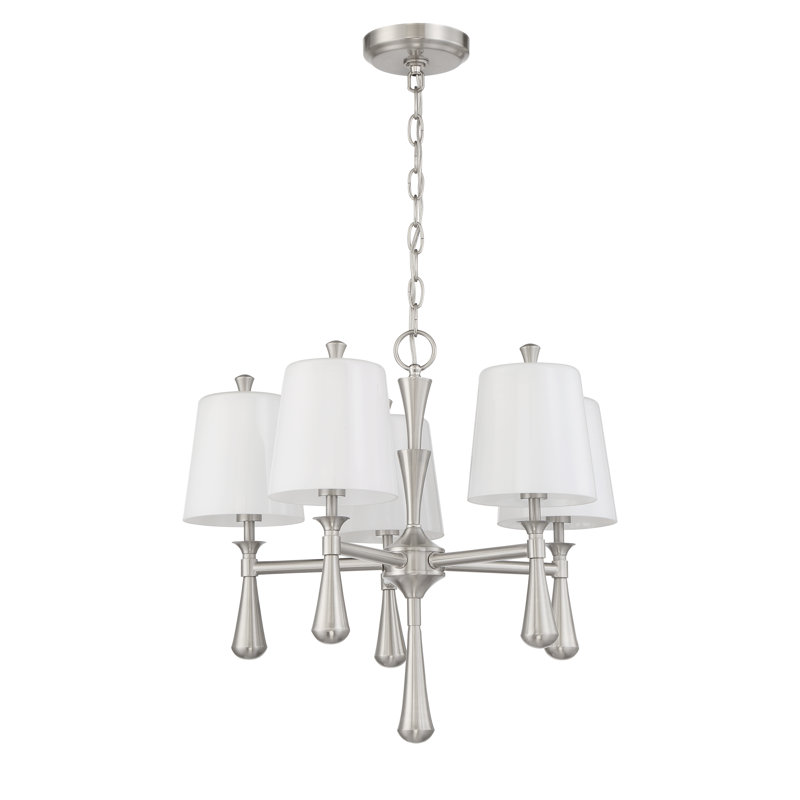 Lustre classique à 5 lumières avec abat-jour
