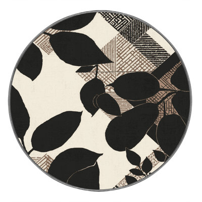 Machine Washable Ottwell Ginger Plant Global Inspired Geometric Rug in Brown  Binding