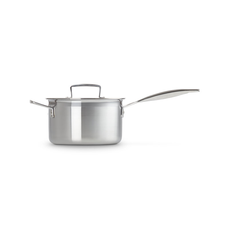 Le Creuset Classic Stainless Steel Round Saucepan With Lid, 3 Qt.