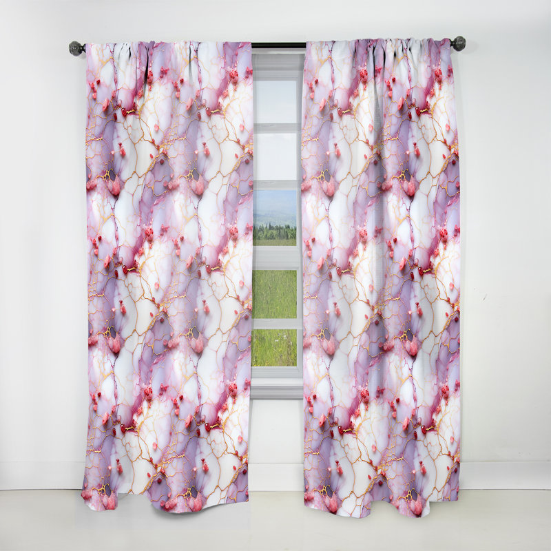 Fantaisie motif de marbre - Rideau de marbre abstrait - Rideau de marbre obscurcissant - 1 panneaux, L 52 po x L 108 po
