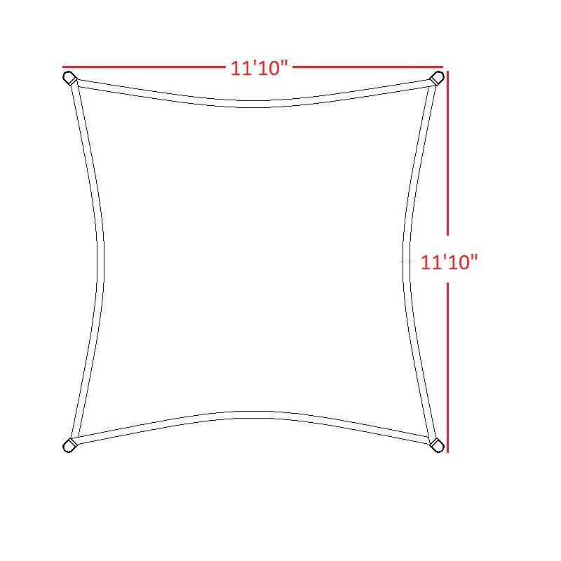 Voile d’ombrage carré 11 pi 10, Crème, 11 pi 10 po x 11 pi 10 po