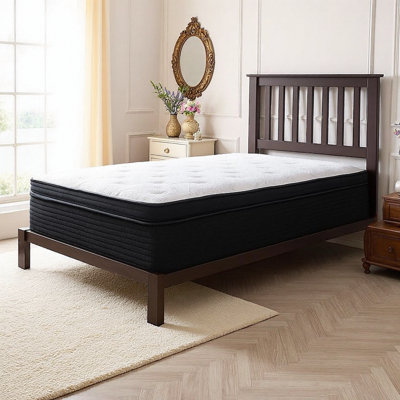 King Size 13 Inch Hybrid Plush Mattress with Cooling Pocket Coils, Zoned Support & CertiPUR-US Foam - Luxury Pressure Relief