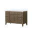 Meuble-lavabo simple en chêne gris 22 po D, avec plateau en quartz blanc-2095184715