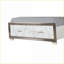 Ensemble de chambre à coucher grand lit 4 pièces, blanc neige avec lumières DEL et amp; Rangement | Bois | Lits standard