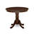 5 Piece Kitchen Table & Chairs Set Includes a Round Dining Room Table with Pedestal and 4 Cream Linen Fabric Parson Dining Chairs, Mahogany-194084090-194084091-244182757