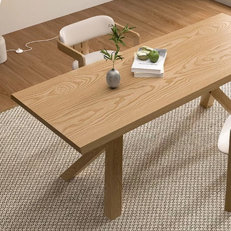 Table de salle à manger simple et moderne en bois massif, L 35,43 po x L 94,49 po