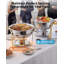 4 Pack 4.7L Round Stainless Steel Chafing Dish Buffet Set, Food Warmer with Transparent Lid and Fuel Holder, Stackable Chafer Server for Catering Banquet Restaurant Use