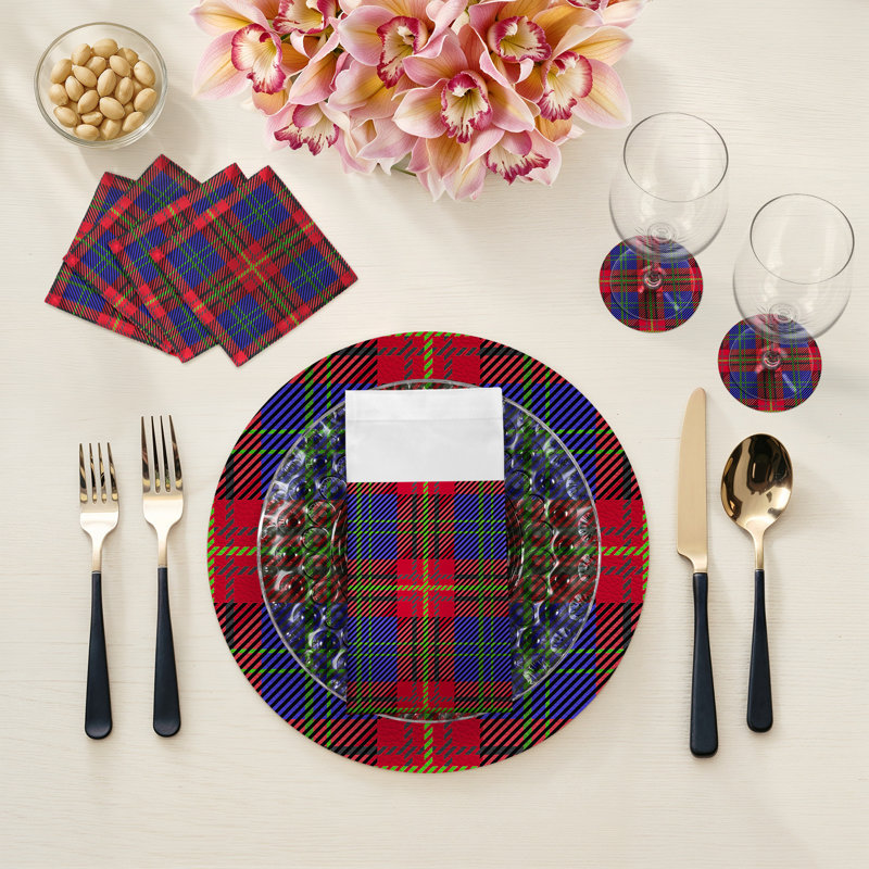 Napperon Vegan, Tartan bleu