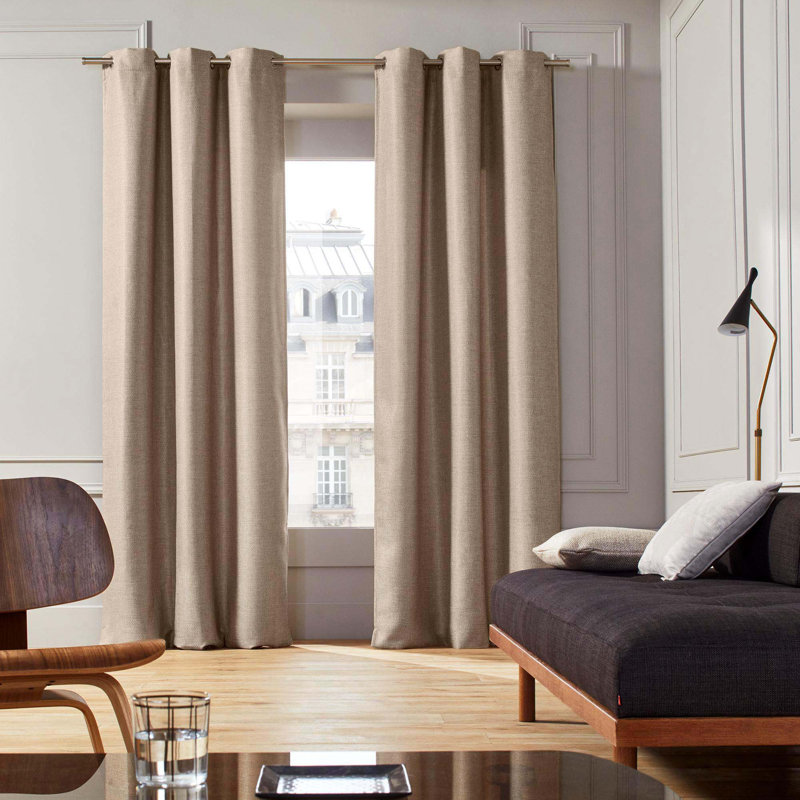 Hearns Room Darkening Single Curtain Panel, 145 W x 220 D cm, Light Beige
