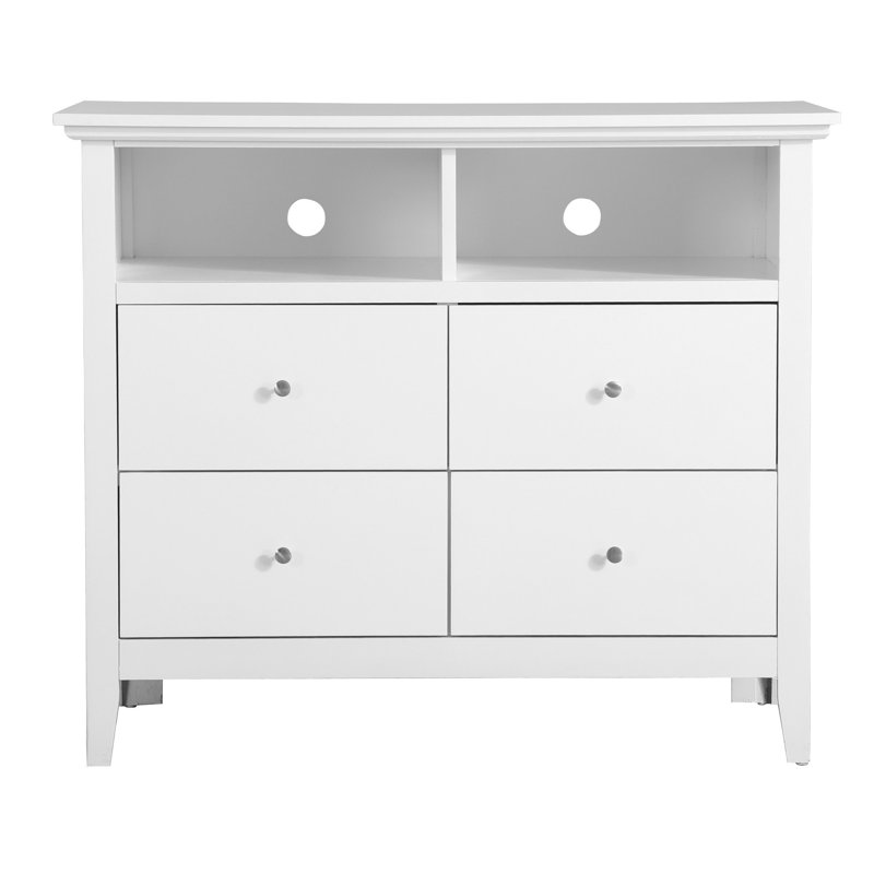 21 po Rangement multimédia haut blanc - Design élégant 85 lb Coffre robuste en matière d'assurance de la qualité