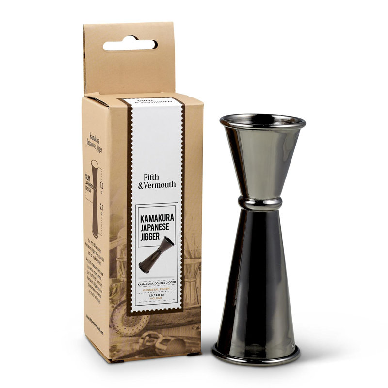 Kamakura japonais Jigger (1 oz / 2 oz), Bronze industriel plaqué