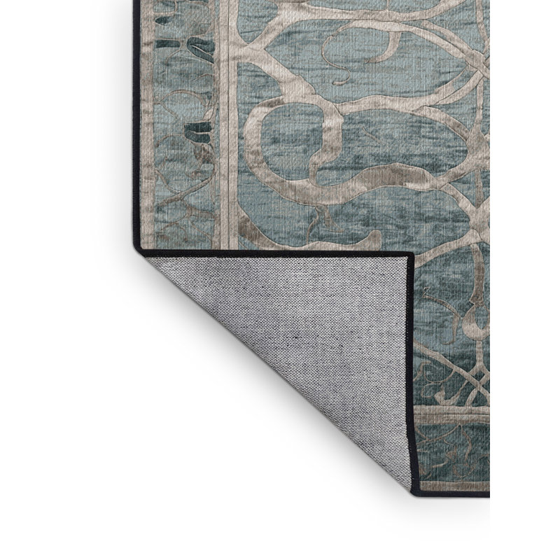 Tapis gris lavable à la machine, Rectangle 7 pi x 9 pi
