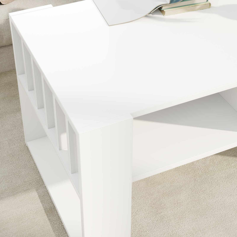 Coffee Table with Storage, White, 45cm. H x 92cm. L x 49.5cm. W