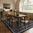 Vintage Floral Washable 8X10 Black Indoor Area Rugs for Living Room Bedroom, Boho Non-Slip Forest Carpet Rug for Entryway-2064802422