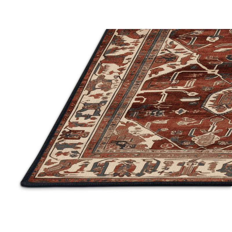 Tapis brun lavable à la machine, Carré 7 pi