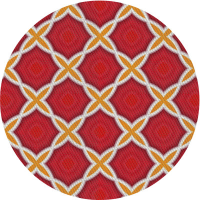 Tapis rouge/beige tissé à la machine