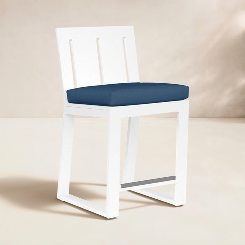 Tabouret de bar avec coussin Camela, Tabouret de bar (siège d'une hauteur de 30 po), Spectre indigo Sunbrella®