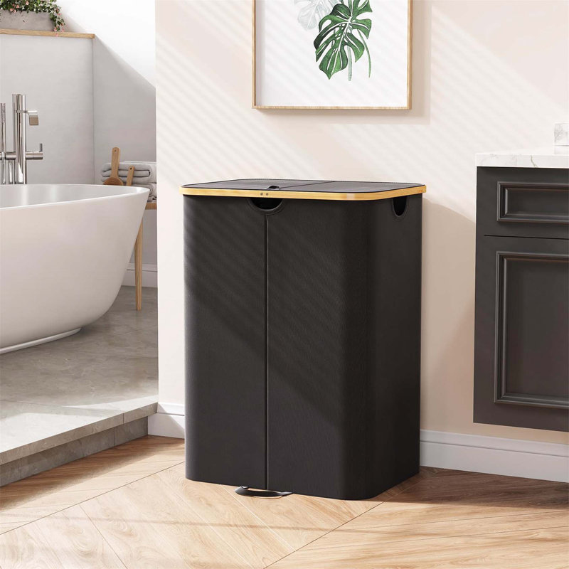 Bhargava Laundry Hamper with Handles, Black, 69 x 53 x 40