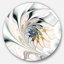 Art floral en verre coloré blanc - Grand art mural à motif floral sur toile-908805942-854634612-938230684