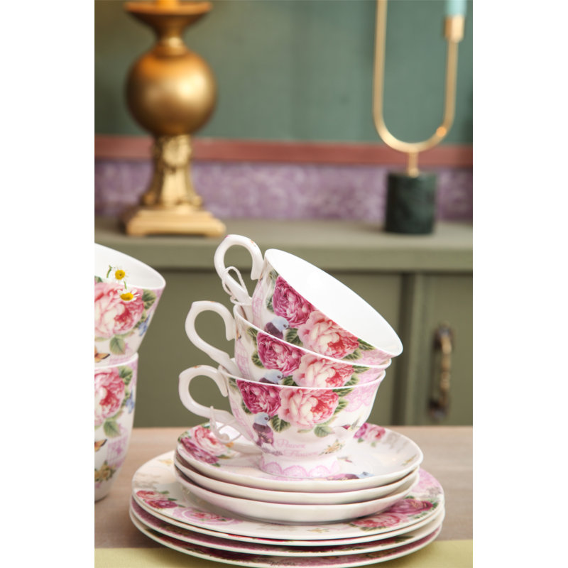 Alfret Bone China Teacup and Saucer
