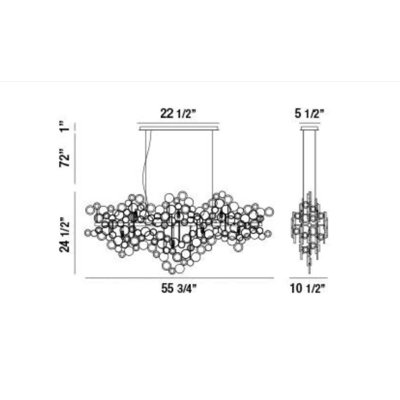TRENTO 15-Light 56" Oval Linear Chandelier