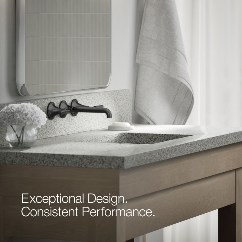Tone Wall-Mount Bathroom Sink Faucet Trim, Matte Black