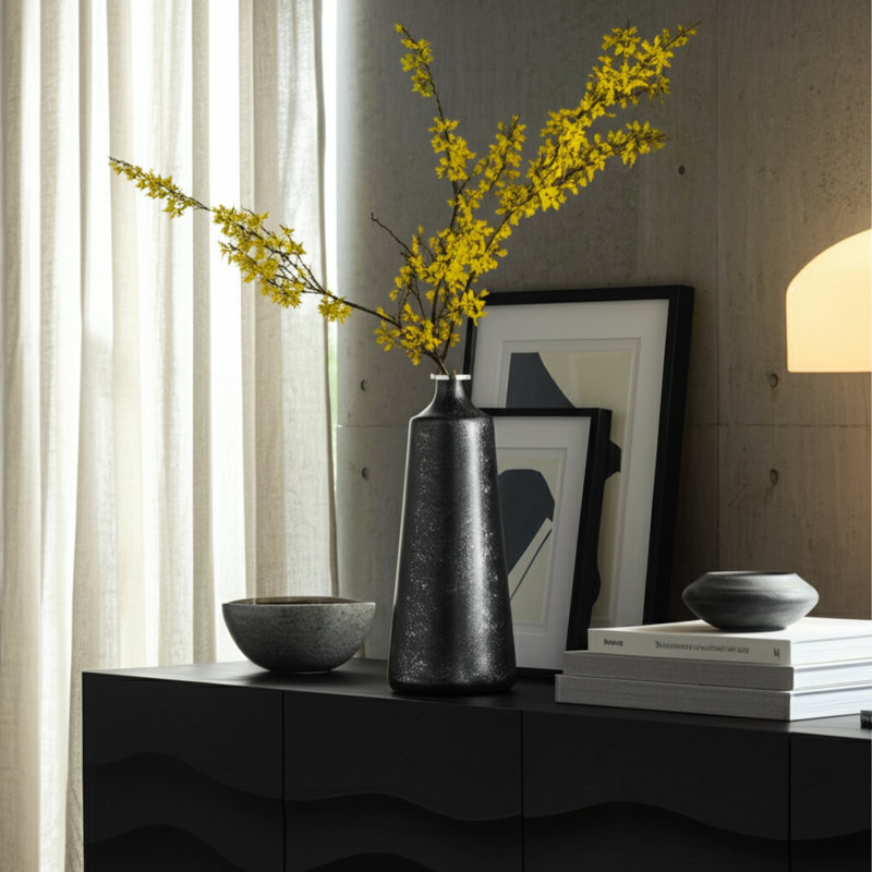 Glass Vases Metal Aluminum Modern Decorative Vase with Sleek Contemporary Profile and Versatile Design for Stylish Accent Display in Minimalist or Transitional Interiors