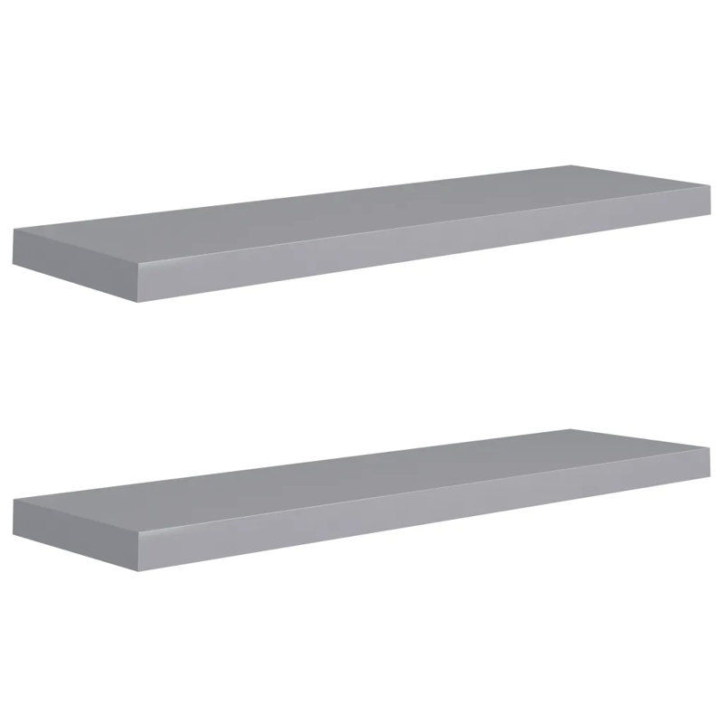 Arson 2 Piece Floating Shelf, 3.8cm H x 23.5cm W x 90cm D, Grey