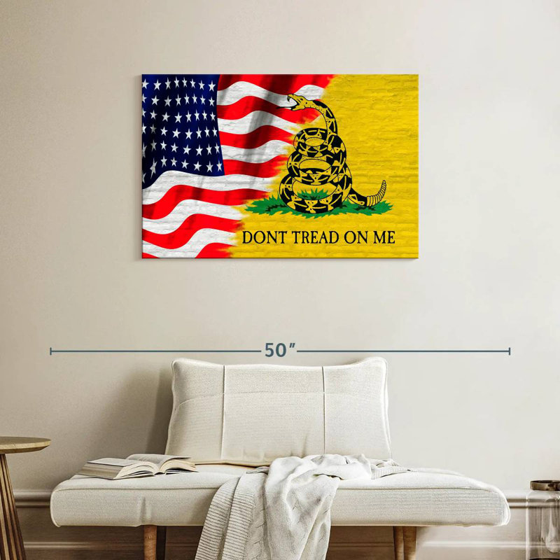 Borges Gadsden And USA Flag, 24" H x 36" W