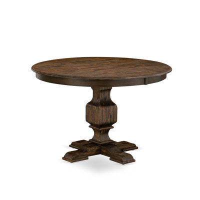 Table de salle à manger Kitchen - plateau rond en bois avec base piédestal, 48 x 48 pouces